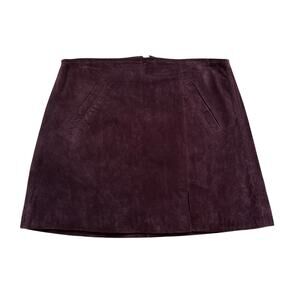 BLANK NYC burgundy suede leather mini skirt size 28